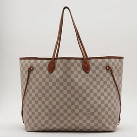 Louis Vuitton Damier Azur Neverfull GM N51108 Leather Tote Bag Shoulder for Women