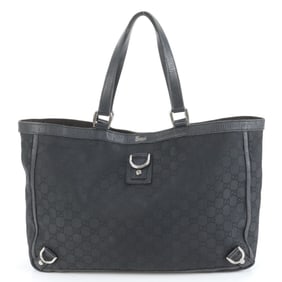 Gucci GG Nylon Abby 293580 Leather Tote Bag Shoulder Handbag Black Women's