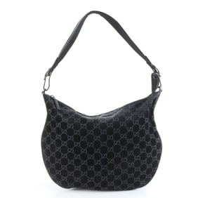 Gucci GG Leather 001 1206 Shoulder Bag, One-Shoulder Tote, Handbag, Black, Women's