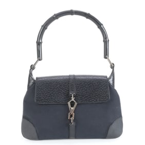 Gucci Bamboo Kandinsky 001 4096 Leather Shoulder Bag, One-Shoulder, Black, Women's