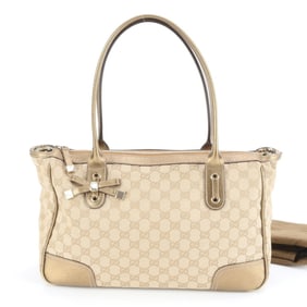 Gucci GG Canvas Princess 177052 Leather Tote Bag Shoulder Handbag Women's