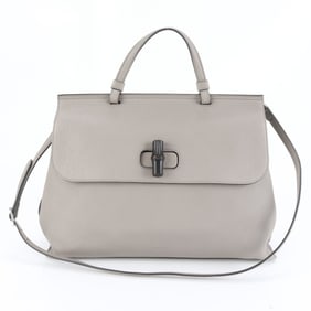 Gucci Bamboo Daily 370830 Leather 2-Way Shoulder Bag, Handbag, Women's