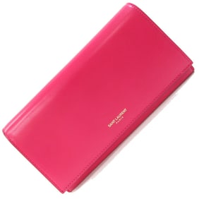 Saint Laurent Bi-fold Long Wallet 315861 Pink Leather Women's SAINT LAURENT