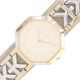 Yves Saint Laurent Women's Octagon Watch 4620-E62143 Stainless Steel Quartz Two-tone Classic Retro