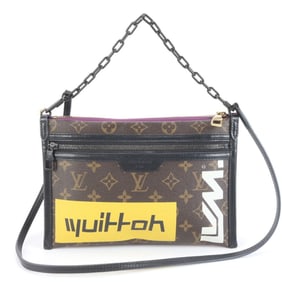 Louis Vuitton Monogram Flat Messenger Bag M44641 Leather 2-Way Shoulder for Men