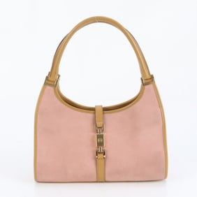 Gucci Jackie 002 1068 Leather Tote Bag, Shoulder Handbag, Gold Hardware, Women's