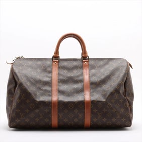 Louis Vuitton Monogram Keepall 50 M41426 Leather Boston Bag Tote Carry-on for Men