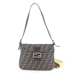 Fendi Zucca Mamma Baguette Leather Shoulder Bag, One-Shoulder Bag for Women