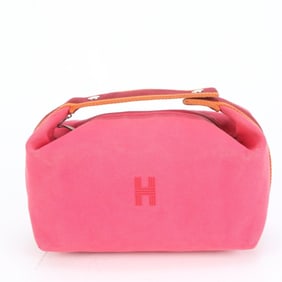 Hermes Hermès Bride A Black PM Leather Handbag Tote Pouch Pink Women's