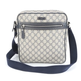 Gucci GG Supreme 201448 Leather Messenger Shoulder Bag in Navy