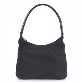 Prada Tessuto Nylon Triangle Logo Shoulder Bag Tote Handbag Black Women's