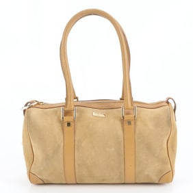 Gucci Suede 000 0851 Leather Shoulder Bag Tote Handbag Brown Women's