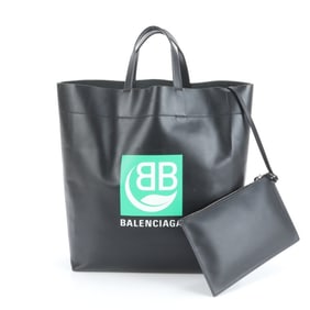 Balenciaga Leather Tote Shoulder Bag Black Men's