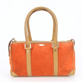 Gucci 000 0851 Leather Tote Bag, Mini Boston Gold Hardware, Handbag, Women's