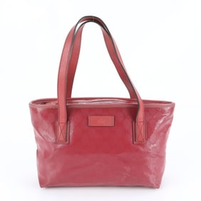Gucci GG Imprime 211133 Leather Tote Bag Shoulder/Handbag Red Women's