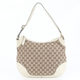 Gucci GG Canvas with G Hardware 211810 Leather Shoulder Bag One-Shoulder Tote Handbag Women's