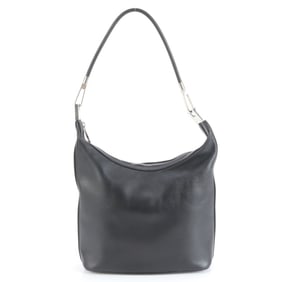 Gucci Hobo 01234 Leather Shoulder Bag, Black, Women's