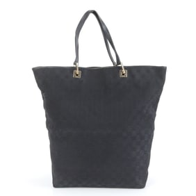Gucci GG Canvas 002 1097 Leather Tote Bag Shoulder Handbag Black Women's