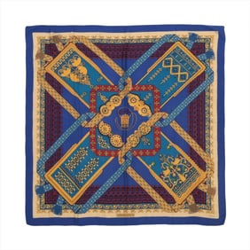 Hermes Hermès Carré Geant 140 Brins d'or Golden Branch Blue Scarf/Muffler for Women