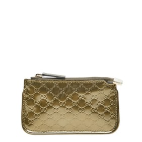Gucci Micro Guccissima Wallet/Coin Case 233133 Gold Patent Leather Women's GUCCI