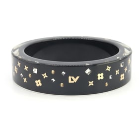 Louis Vuitton Inclusion Art Deco Bangle Bracelet M65277 Black Gold Medium Size Women's LOUIS VUITTON