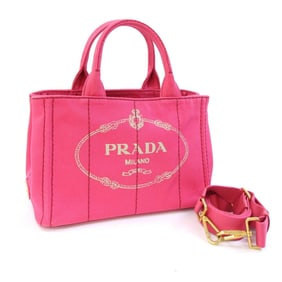 Prada Canapa Handbag 1BG439 Pink Canvas Shoulder Bag for Women