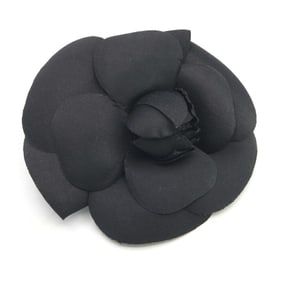 CHANEL Camellia Brooch Corsage in Black Fabric with Flowers for Women