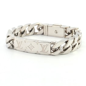 Louis Vuitton Monogram Chain Bracelet M00269 Silver Metal Plate Men's LOUIS VUITTON
