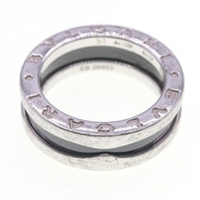 BVLGARI Save the Children B.zero1 Single Band Ring 346109 Silver Black SV Ceramic Size 51 Charity