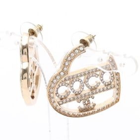 CHANEL COCO Mark Earrings with Gold-Plated Rhinestones for Women