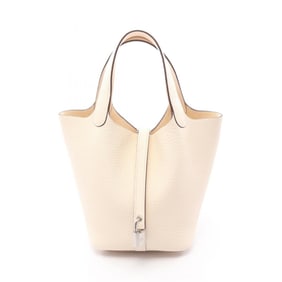 Hermes Hermès Picotin Lock PM handbag in Taurillon Clemence leather, ivory for women.