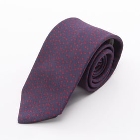 Hermes Hermès Cool Petillant tie, silk, men's, navy and red.