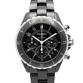 Chanel J12 Chronograph Watch, Men's, Black, Ceramic, H0940