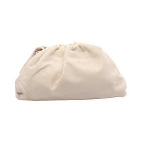 Bottega Veneta The Pouch Clutch Bag, Leather, Women's, White, 576227