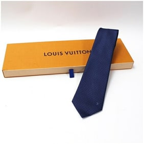 Louis Vuitton Silk Tie, Unworn, Damier Pattern, Slim Fit, Men's