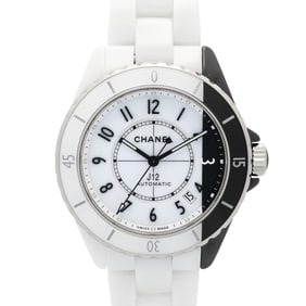 CHANEL J12 Paradox Caliber 12.1 Ceramic Men's Watch, White/Black, H6515
