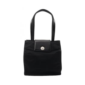 BVLGARI B-ZERO1 Tote Bag in Leather and Nylon Canvas, Women's, Black