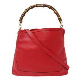 Gucci Women's Handbag/Shoulder Bag, 2-Way, Bamboo Leather, Red, 282315