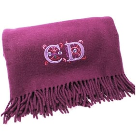 Christian Dior Wool Throw, Purple, 84 x 122 cm, Dior, Women's
