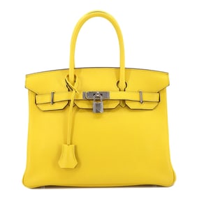 Hermes Hermès Birkin 30 Taurillon Novillo Jaune-Naples Handbag with D Stamp and Silver Hardware