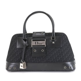 Christian Dior Trotter Street Chic Handbag in Black Canvas and Leather