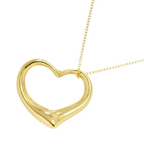 Tiffany & Co. Open Heart Necklace, 36mm Wide, 76cm Long, 18K Yellow Gold (750)