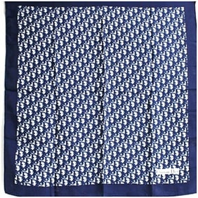 Christian Dior Trotter Pattern Scarf/Muffler in Navy and White for Women
