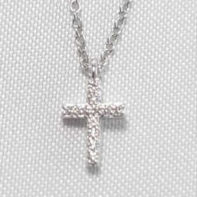Tiffany Metro Cross Mini Diamond Necklace & Co. 3730
