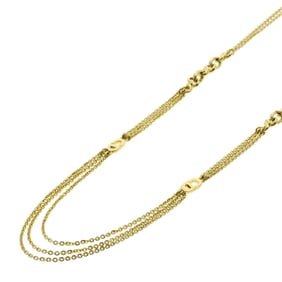 Christian Dior Dior logo long chain necklace in 18K yellow gold for women.