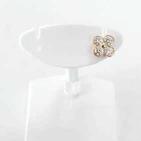 Tiffany & Co. 18K Besel-Set Diamond Flower Earrings 6022