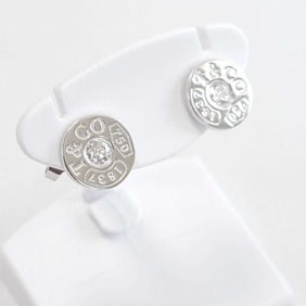 Tiffany & Co. 18K 1837 Circle Diamond Earrings 6613