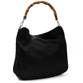 Gucci Bamboo Handbag/Shoulder Bag in Black Nylon (001 2852 1577) for Women