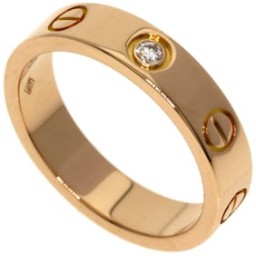 Cartier Mini Love Ring, 1 Diamond, #48, 18K Pink Gold, Women's
