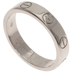Cartier Mini Love Ring #47 18K White Gold Women's